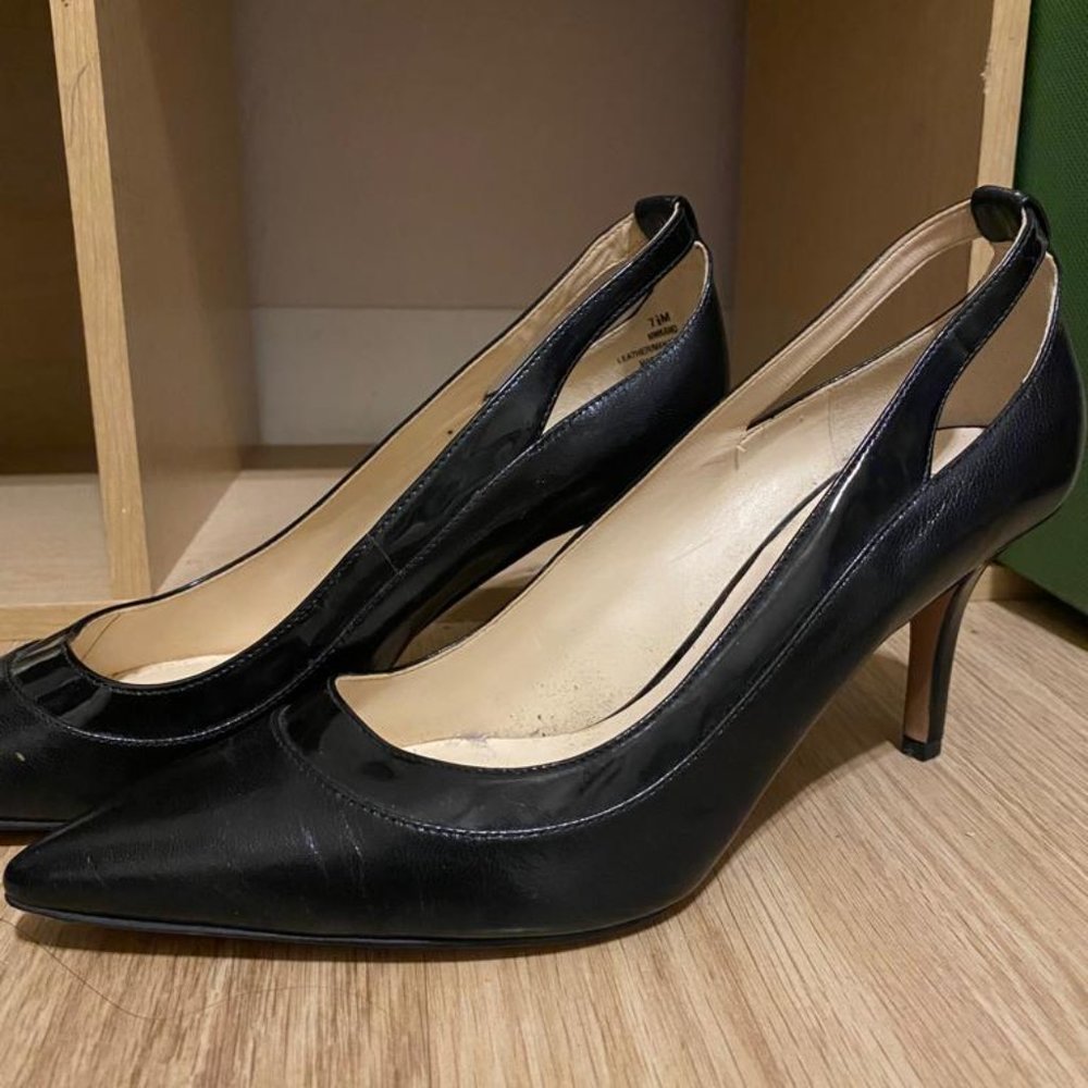 Elegant NINE WEST Black Pumps 7.5, 3” heels - Picture 3 of 6